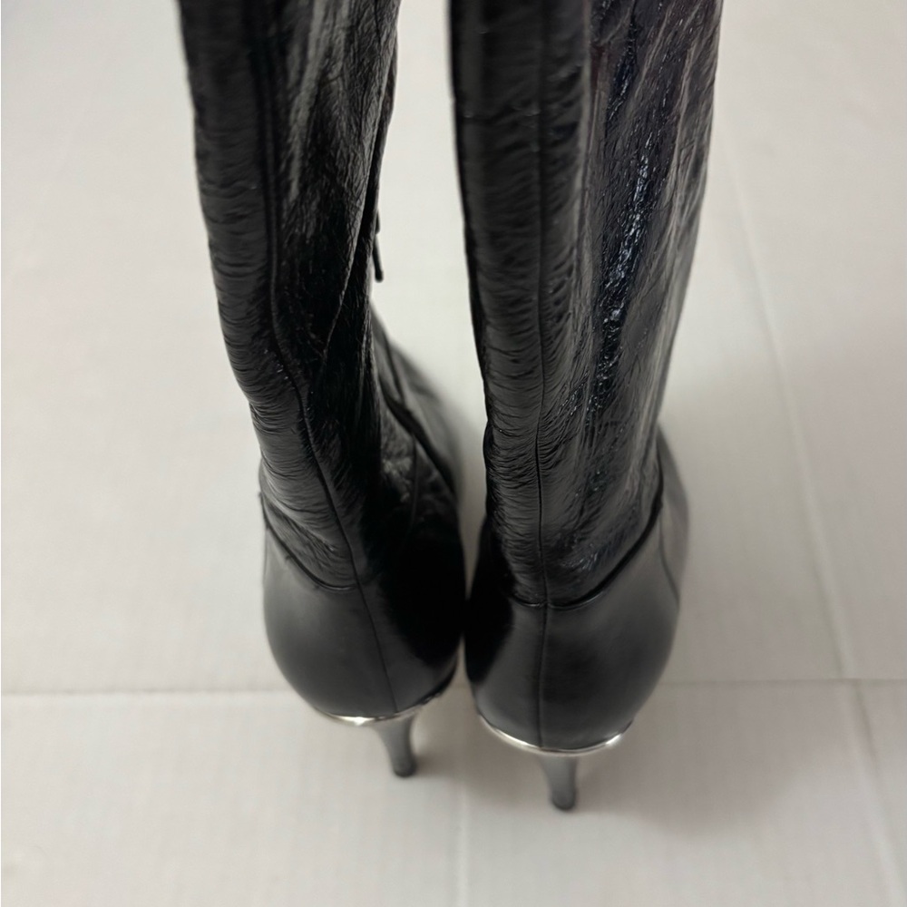 MICHAEL KORS Black Leather Over Knee Boots Shoes US 9.5M - Picture 7 of 9